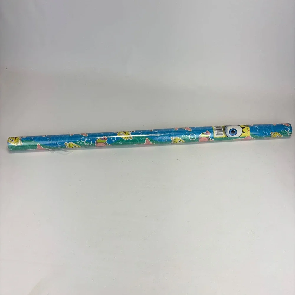 American Greetings SpongeBob Gift Wrap Kids 20sqft Blue Green 2009 Vintage‎ Wrap